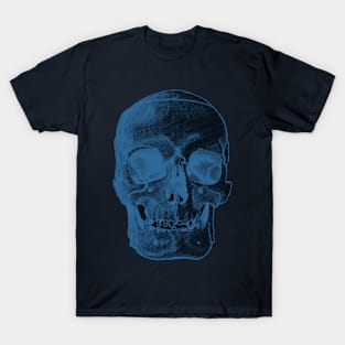 Front Skull Sketch - Blue/Dark T-Shirt